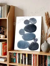 Blue Pebble Stacking Canvas Wall Art for Living Room Bedroom Home Decor – view 3