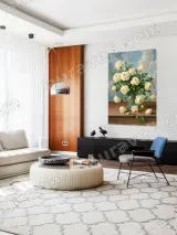 Cream Roses Bouquet Canvas Wall Art for Living Room Bedroom Home Decor – view 5