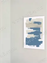 Abstract Blue & Beige Brush Stroke Minimalist Canvas Wall Art for Living Room Home Decor – view 2
