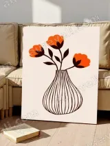Orange Floral Vase Canvas Wall Art for Living Room Home Decor – view 5