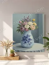 Floral Vase Bouquet Canvas Wall Art for Bedroom Living Room Home Decor – view 4