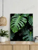 Tropical Monstera Leaf Canvas Wall Art for Living Room Bedroom Home Decor – view 3