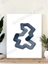 Abstract Geometric Zigzag Canvas Wall Art for Living Room Home Decor