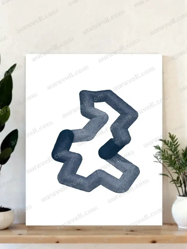 Abstract Geometric Zigzag Canvas Wall Art for Living Room Home Decor — art print
