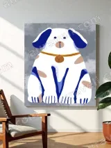 Cute Cartoon Dog Canvas Wall Art for Kids Room Home Decor – view 3