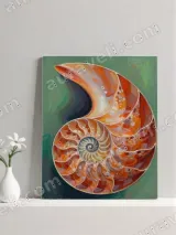 Colorful Nautilus Shell Canvas Wall Art for Living Room Home Decor – view 3