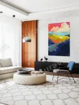 Abstract Colorful Cloudscape Canvas Wall Art for Living Room Decor – view 5