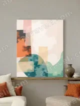 Abstract Pastel Geometric Canvas Wall Art for Living Room Home Decor – view 3