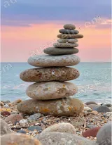 Stacked Stones Beach Sunset Canvas Wall Art for Home Decor landscape wall art for modern home decor