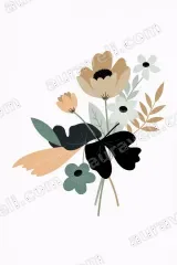 Minimalist Floral Canvas Wall Art for Living Room Bedroom framed modern home decor