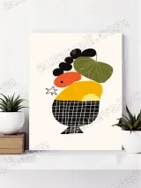 Abstract Fruit Bowl Canvas Wall Art for Living Room Bedroom Home Decor