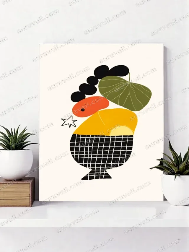 Abstract Fruit Bowl Canvas Wall Art for Living Room Bedroom Home Decor — art print