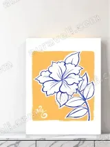 Blue Floral Canvas Wall Art for Bedroom & Living Room Home Decor – view 3