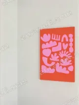 Abstract Pink Organic Shapes Wall Art for Living Bedroom Home Decor – view 2