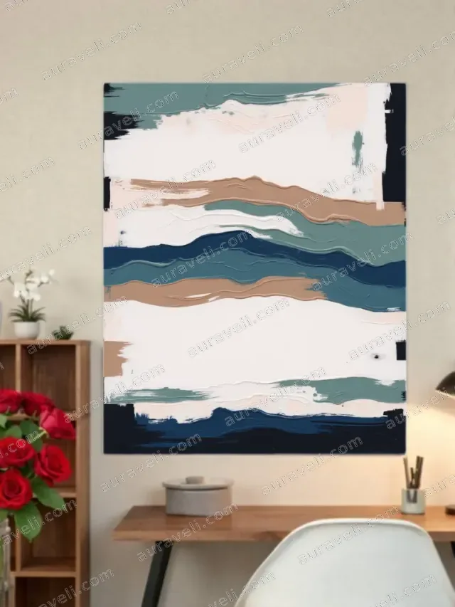 Abstract Textured Waves Canvas Wall Art for Living Room & Bedroom Decor — art print