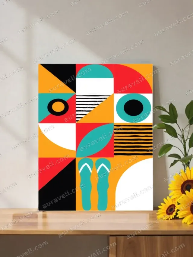 Abstract Geometric Summer Canvas Wall Art for Living Room Decor — art print