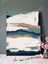 Abstract Textured Waves Canvas Wall Art for Living Room & Bedroom Decor – view 2
