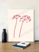 Minimalist Red Floral Canvas Wall Art for Living Room Home Decor