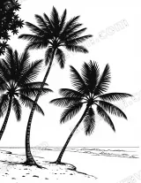 Black & White Palm Tree Beach Canvas Wall Art for Home Decor living room wall art for modern home decor