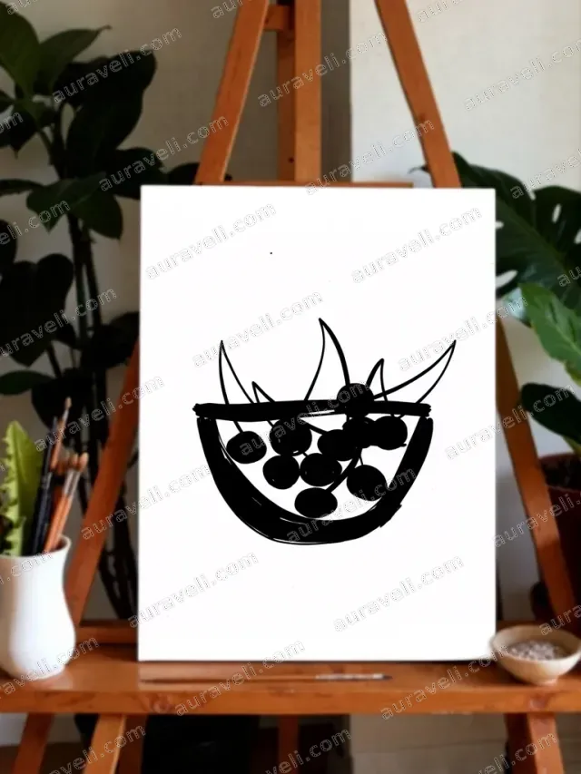 Minimalist Fruit Bowl Canvas Wall Art for Living Room Bedroom Home Decor — art print