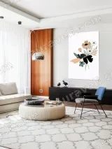 Minimalist Floral Canvas Wall Art for Living Room Bedroom Home Decor – view 5