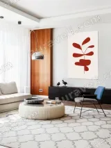 Minimalist Red Botanical Leaf Canvas Wall Art for Living Room Home Decor – view 5
