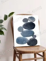 Blue Pebble Stacking Canvas Wall Art for Living Room Bedroom Home Decor – view 4