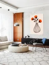 Orange Floral Vase Canvas Wall Art for Living Room Home Decor – view 4