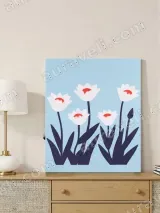 Minimalist White Floral Wall Art for Living Room and Bedroom Home Decor – view 4