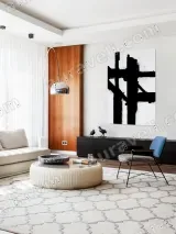 Black & White Abstract Geometric Canvas Wall Art for Living Room Home Decor – view 5