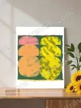 Abstract Geometric Color Block Canvas Wall Art for Living Room Home Decor