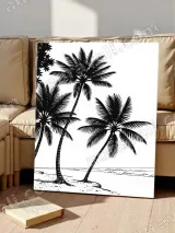 Black & White Palm Tree Beach Canvas Wall Art for Home Decor – view 5