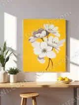 White Floral Canvas Wall Art for Bedroom and Living Room Home Decor – view 4