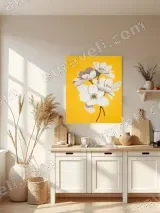 White Floral Canvas Wall Art for Bedroom and Living Room Home Decor – view 3