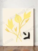 Minimalist Yellow Floral Wall Art for Living Room Bedroom Home Decor – view 2