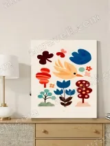 Whimsical Bird & Floral Canvas Wall Art for Nursery Home Decor – view 4