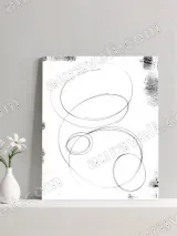 Minimalist Abstract Circular Line Art Canvas Wall Art for Home Decor – view 2