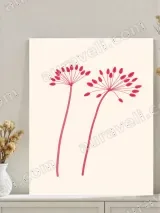 Minimalist Red Floral Canvas Wall Art for Living Room Home Decor – view 3