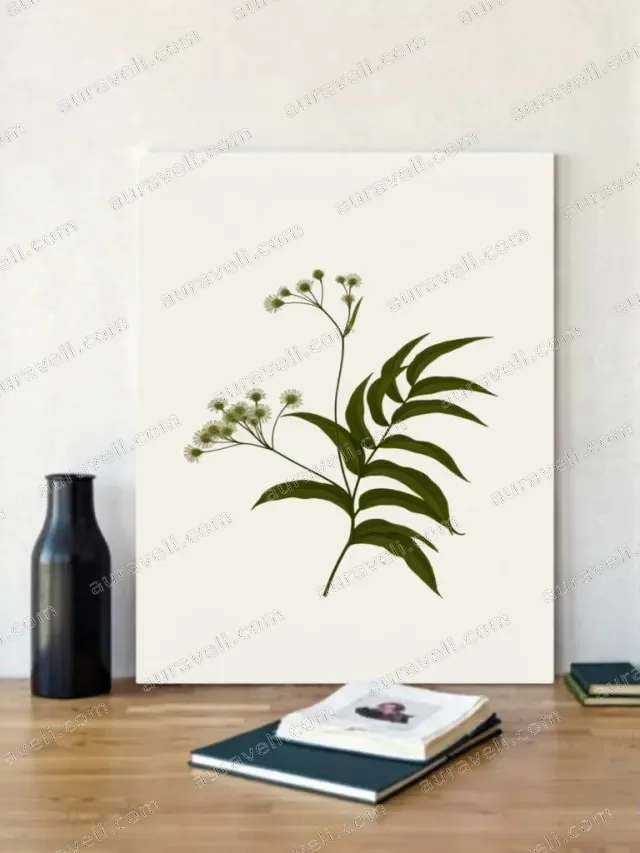 Minimalist Botanical Floral Canvas Wall Art for Living Room Decor — art print