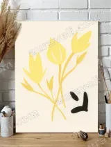 Minimalist Yellow Floral Wall Art for Living Room Bedroom Home Decor