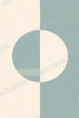 Minimalist Geometric Split Circle Canvas Wall Art for Home framed modern decor