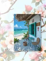 Tropical Beach Cottage Porch Canvas Wall Art for Coastal Home Decor – view 2