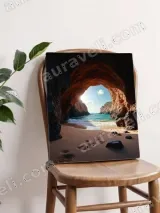Beach Cave Ocean Canvas Wall Art for Living Room Home Decor – view 4