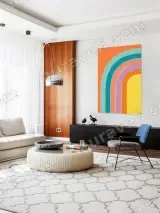 Modern Rainbow Arch Canvas Wall Art for Living Room Bedroom Home Decor – view 5