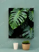 Tropical Monstera Leaf Canvas Wall Art for Living Room Bedroom Home Decor – view 2