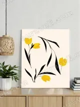Yellow Tulip Floral Canvas Wall Art for Living & Bedroom Home Decor – view 3