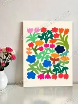 Colorful Floral Canvas Wall Art for Living Bedroom Home Decor