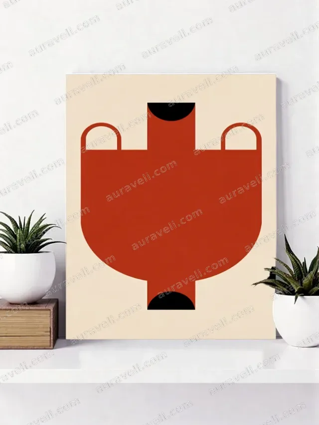 Minimalist Geometric Animal Canvas Wall Art for Living Room Home Decor — art print