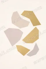 Abstract Geometric Gold Blush Canvas Wall Art for Living and framed modern home decor