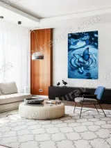 Blue Butterfly Water Ripple Canvas Wall Art for Living Room Bedroom Home Decor – view 5